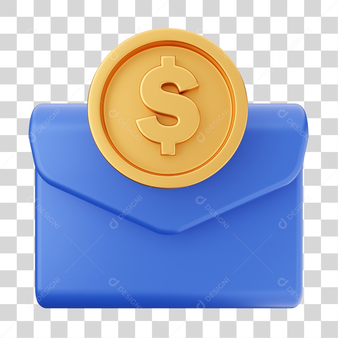 Ícone De Mensagem Com Moeda Elemento 3D PNG Transparente