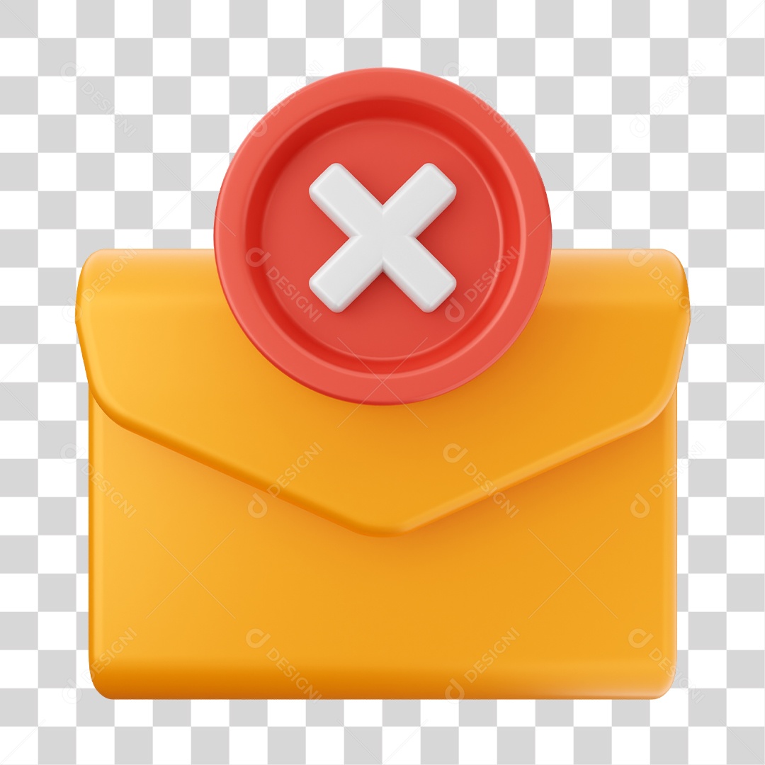 Ícone De Mensagem Negativa Elemento 3D PNG Transparente