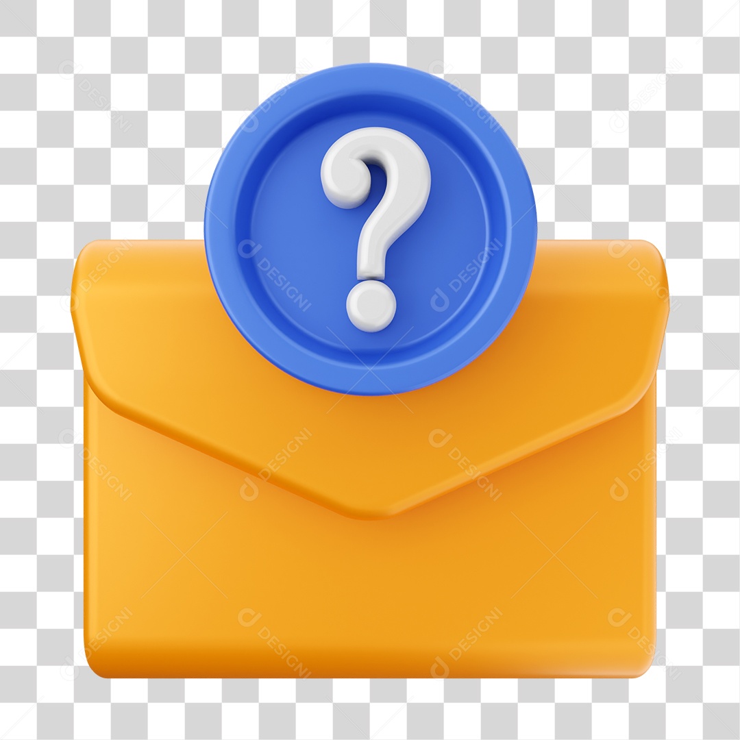 Ícone De Mensagem Com Interrogação Elemento 3D PNG Transparente