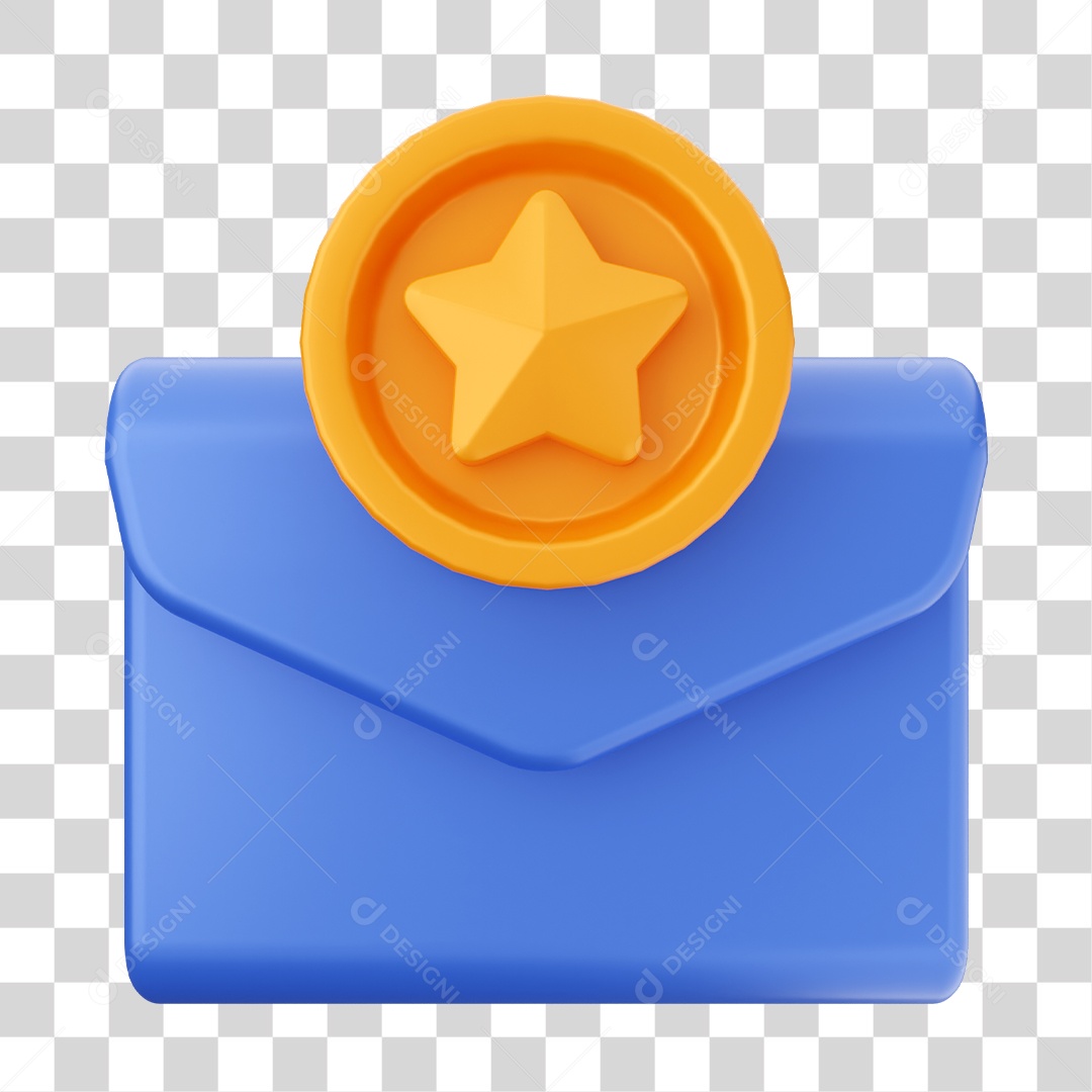 Ícone De Mensagem Favorita Elemento 3D PNG Transparente