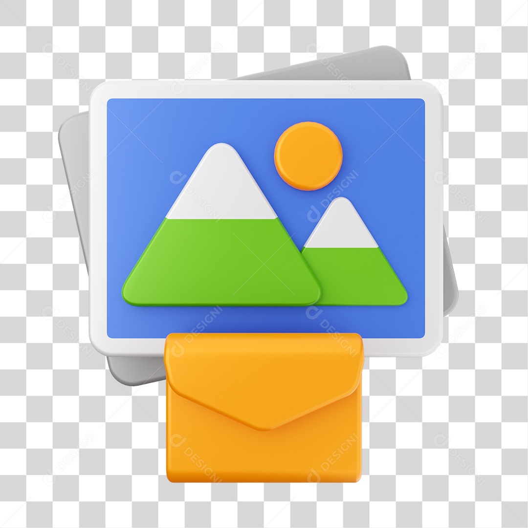 Ícone De Mensagem Em Galeria Elemento 3D PNG Transparente