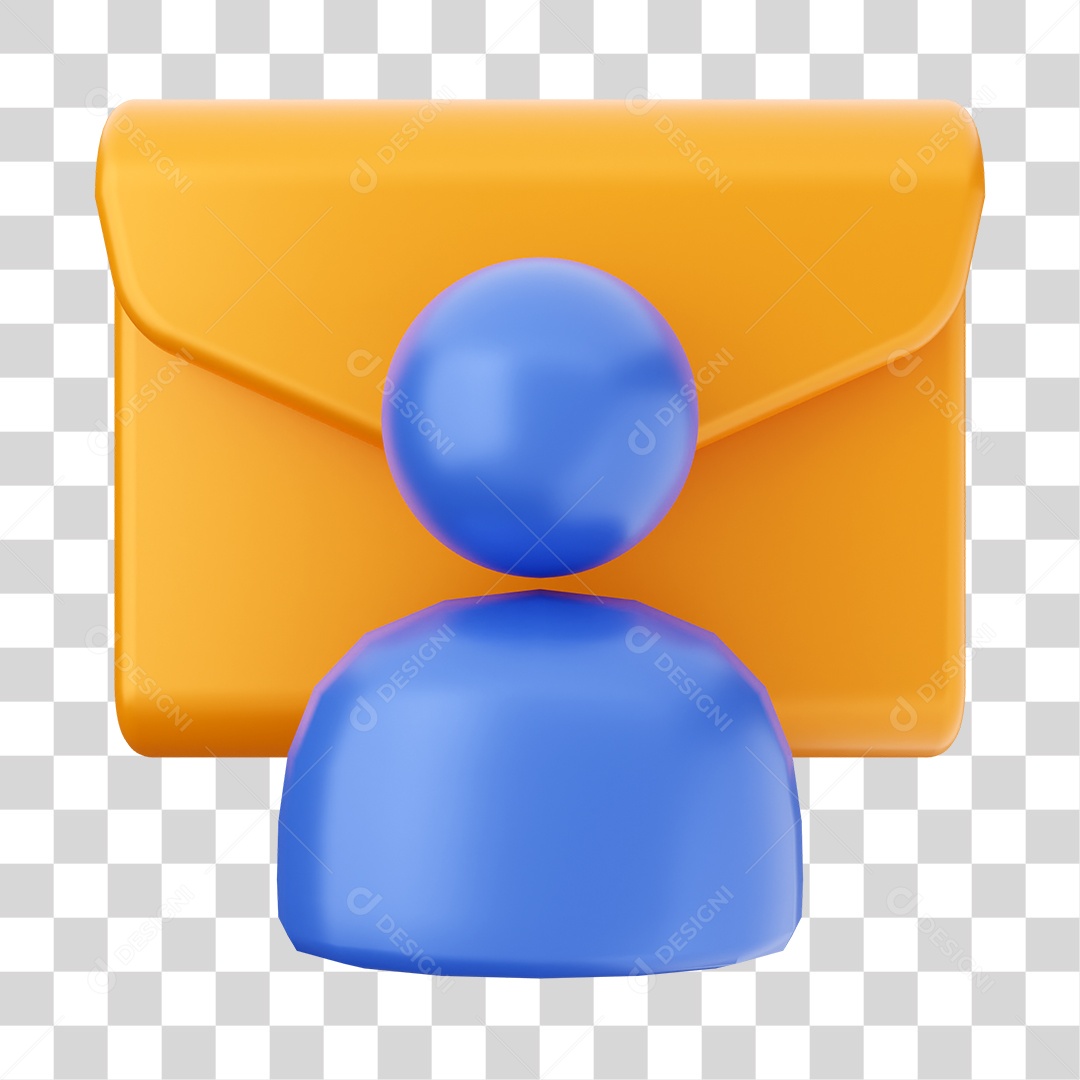 Ícone De Mensagem De Contatos Elemento 3D PNG Transparente