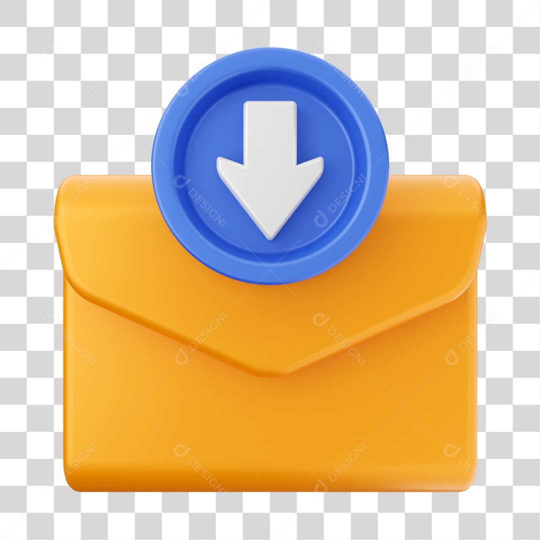 Received Message Icon Transparent 3D PNG Element