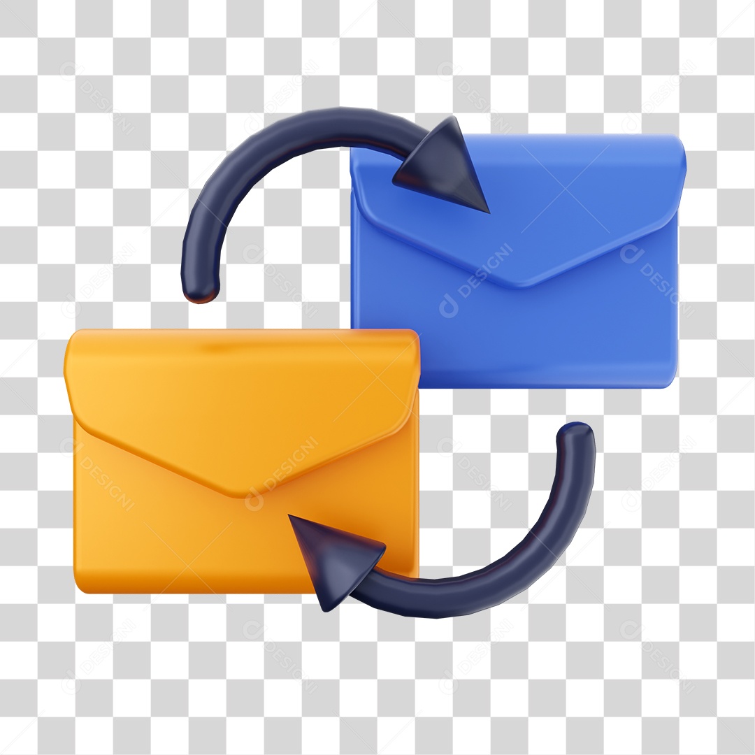 Ícone De Mensagem Troca Elemento 3D PNG Transparente