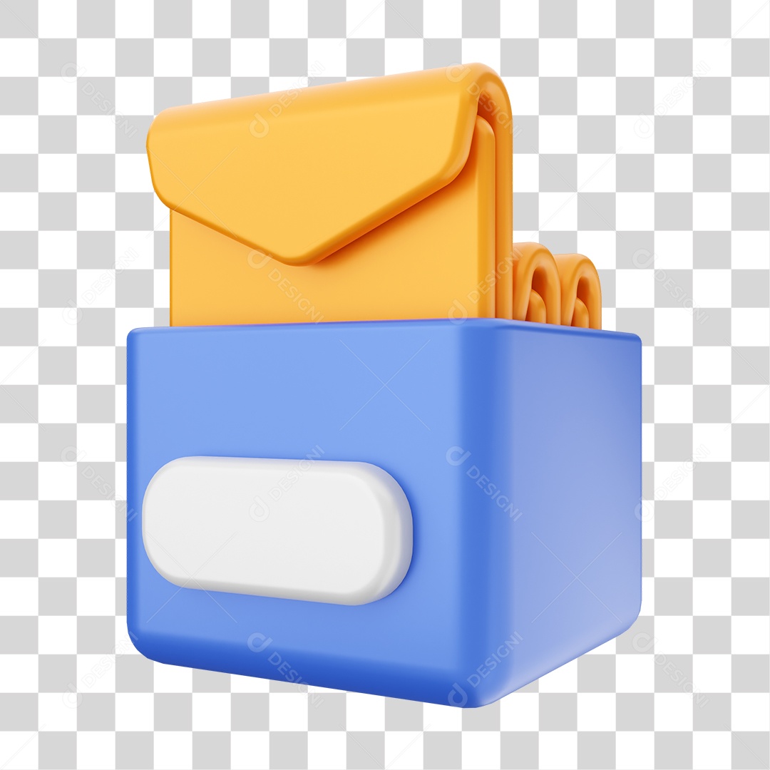 Ícone De Mensagem Arquivadas Elemento 3D PNG Transparente