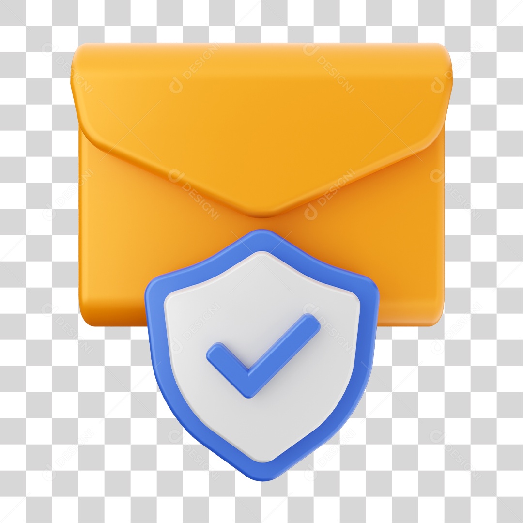 Ícone De Mensagem Verificada Elemento 3D PNG Transparente