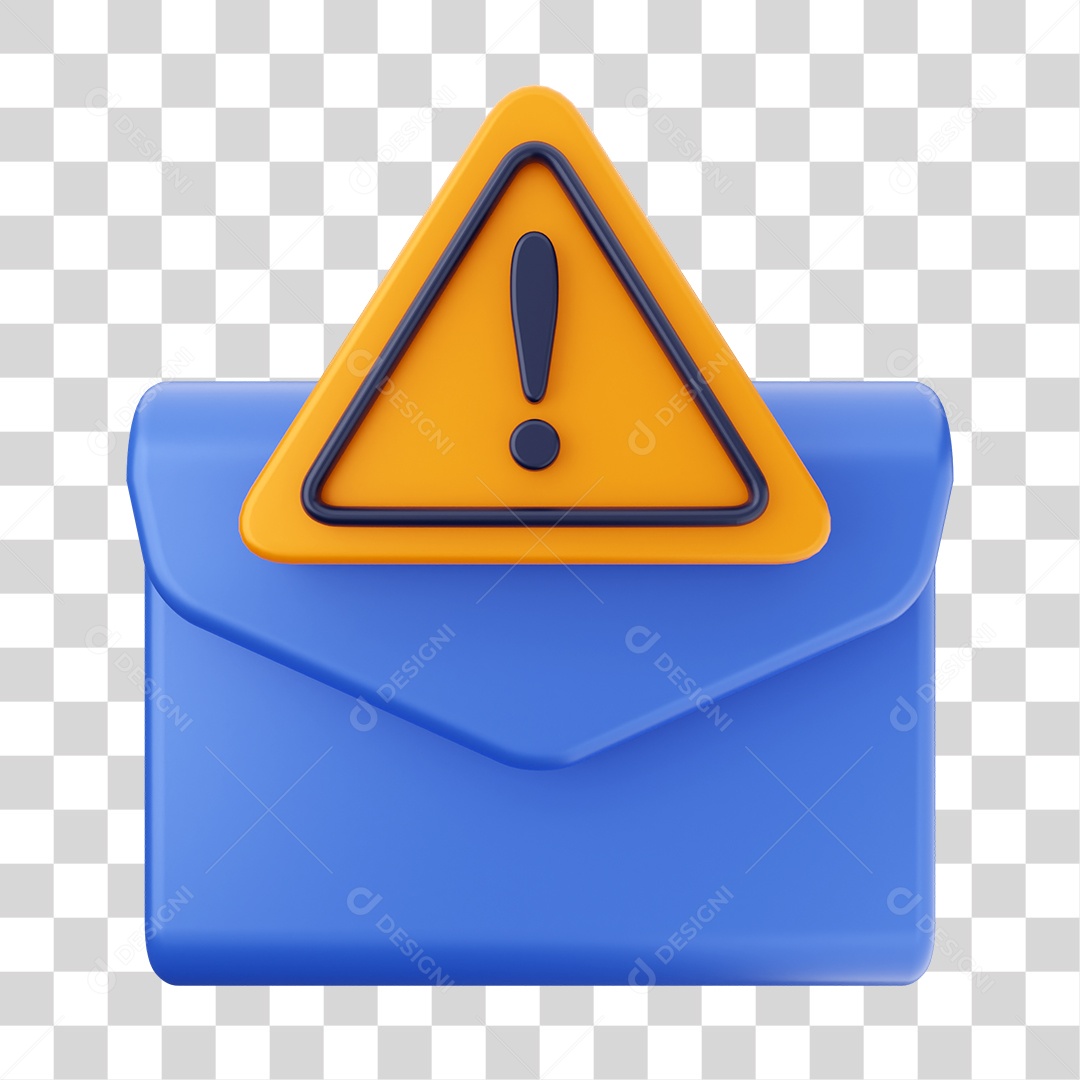 Ícone De Mensagem De Alerta Elemento 3D PNG Transparente
