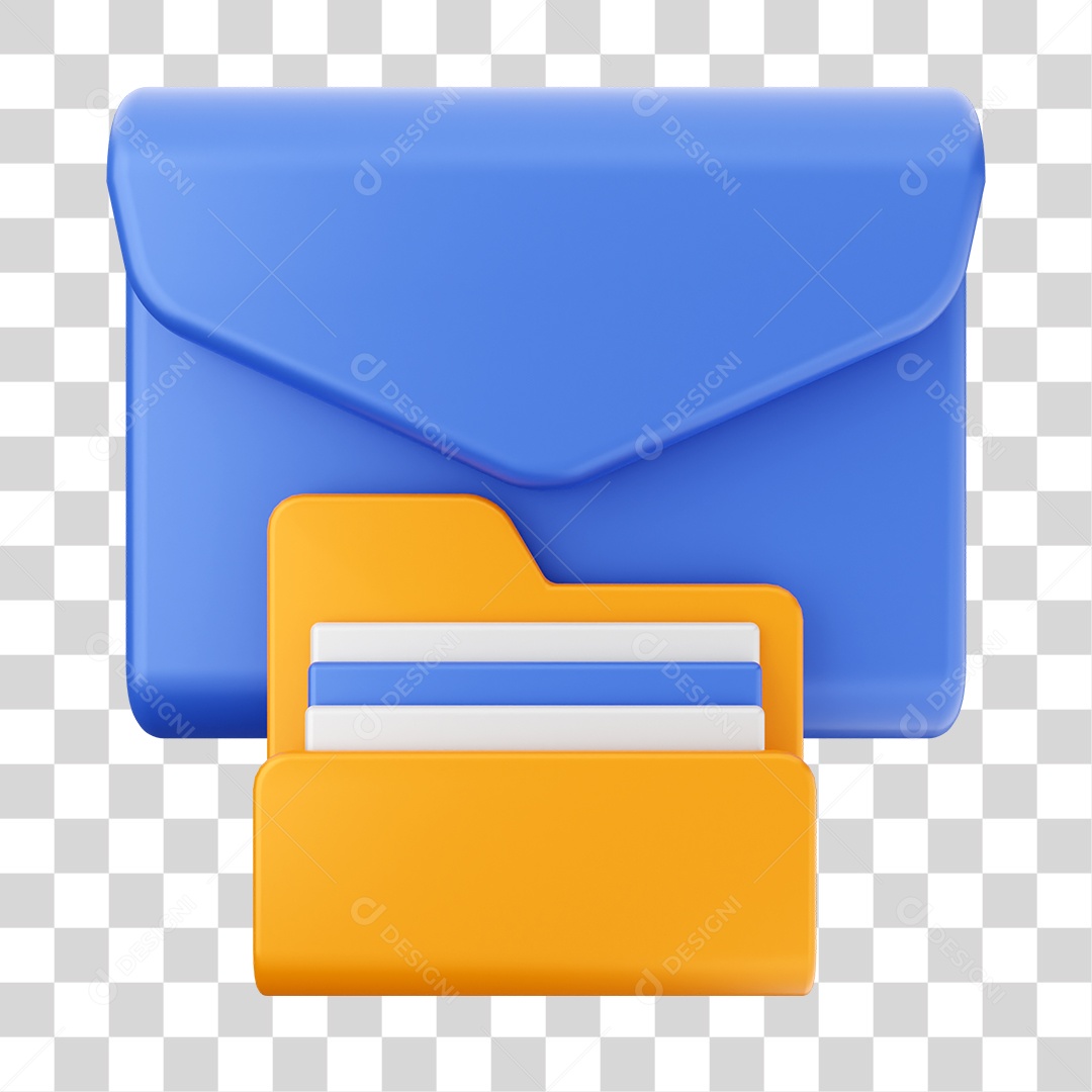 Ícone De Mensagem Com Arquivo Elemento 3D PNG Transparente