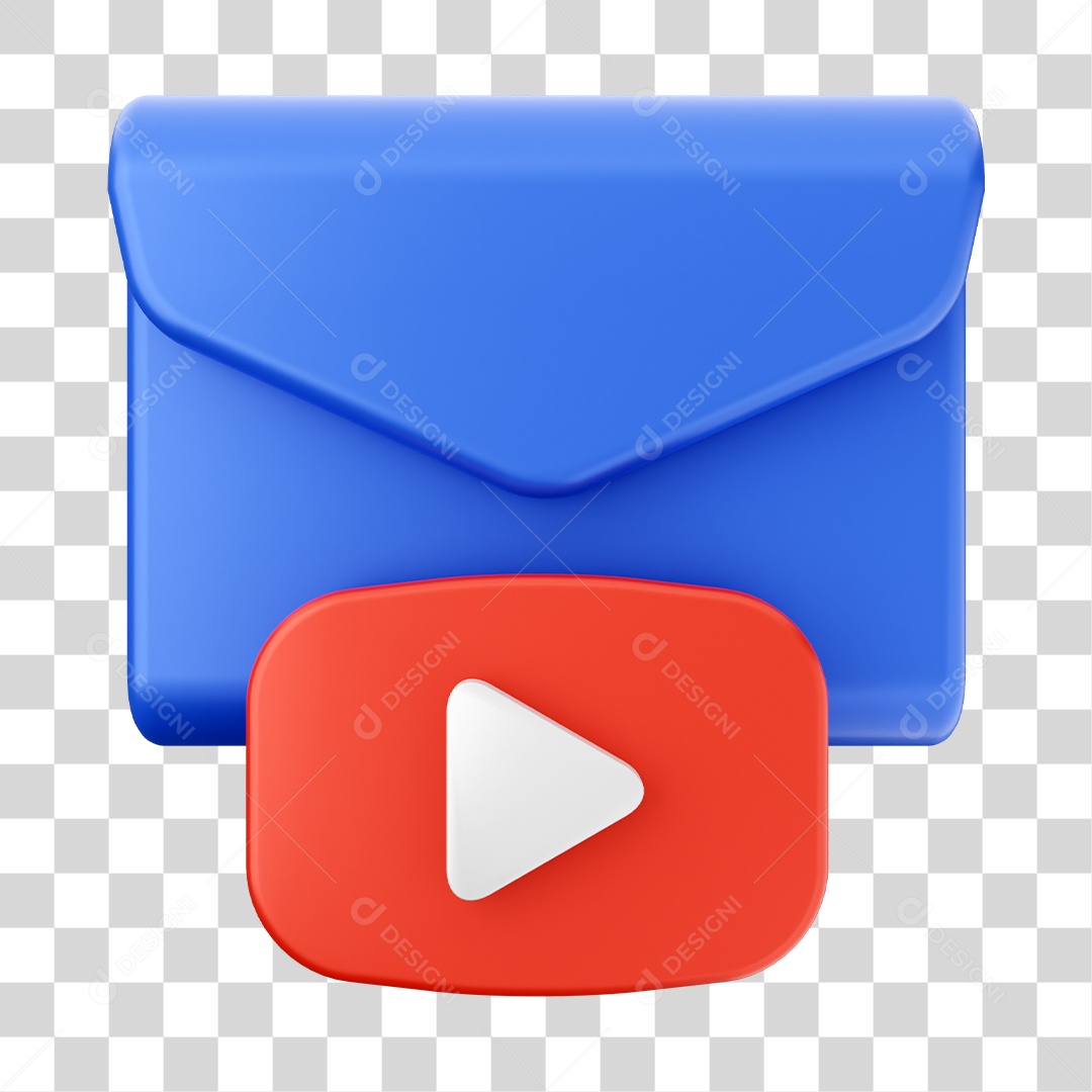 Ícone De Mensagem Do You Tube Elemento 3D PNG Transparente