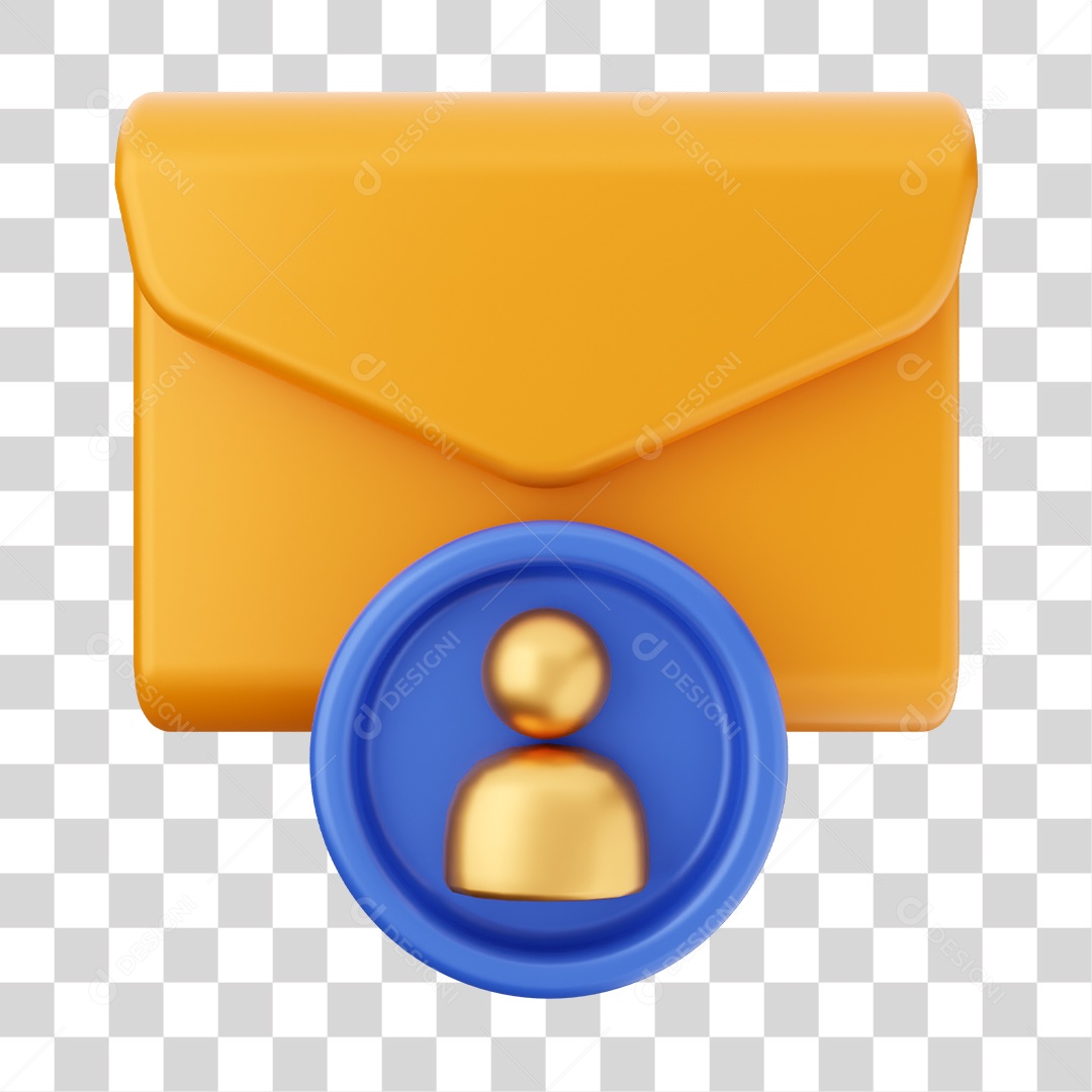 Ícone De Mensagem De Contato Elemento 3D PNG Transparente