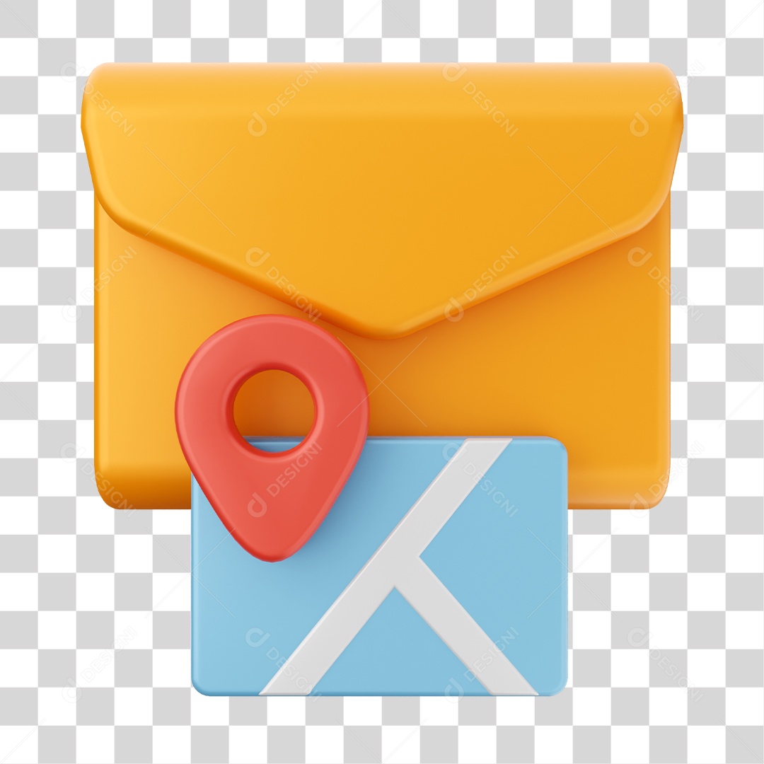 Ícone De Mensagem De Localização Elemento 3D PNG Transparente