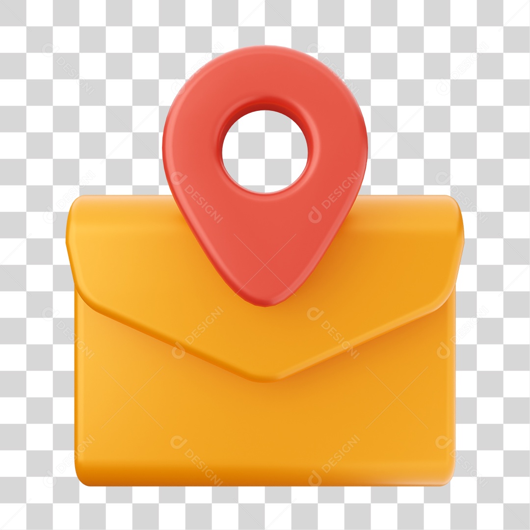 Mail Ícone De Mensagem De Localização Elemento 3D PNG Transparente