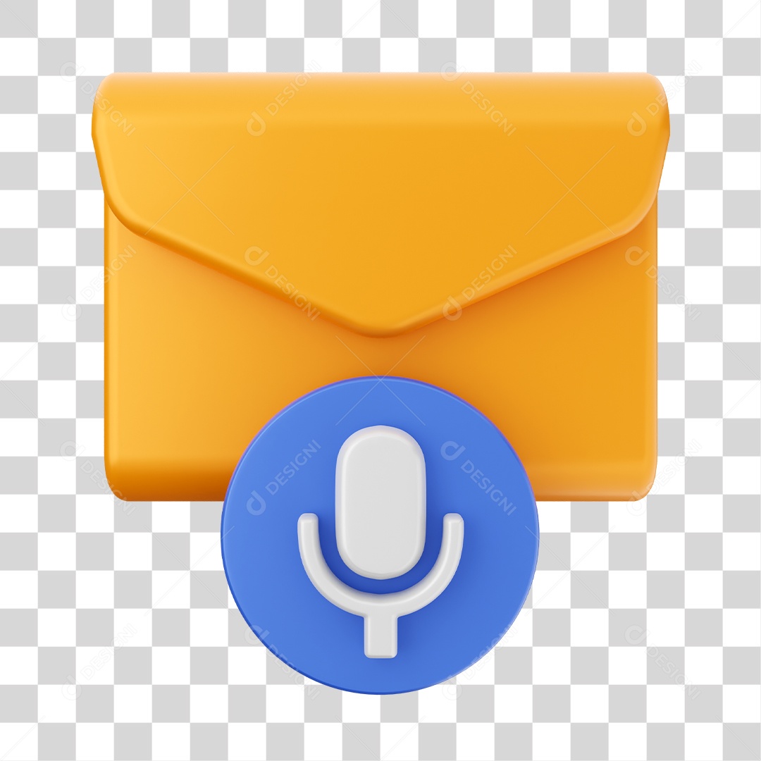 Ícone De Mensagem Com Áudio Elemento 3D PNG Transparente