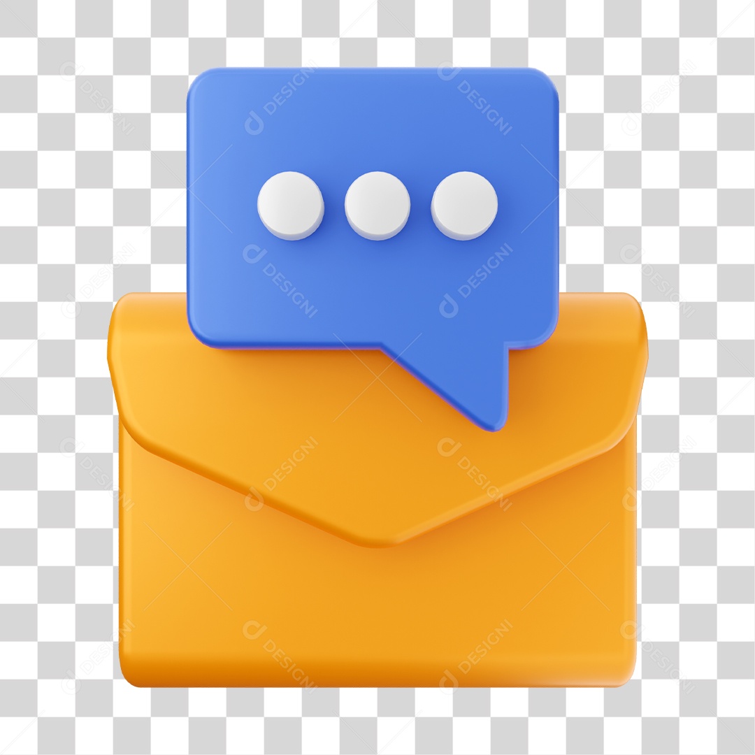 Ícone De Mensagem Elemento 3D PNG Transparente