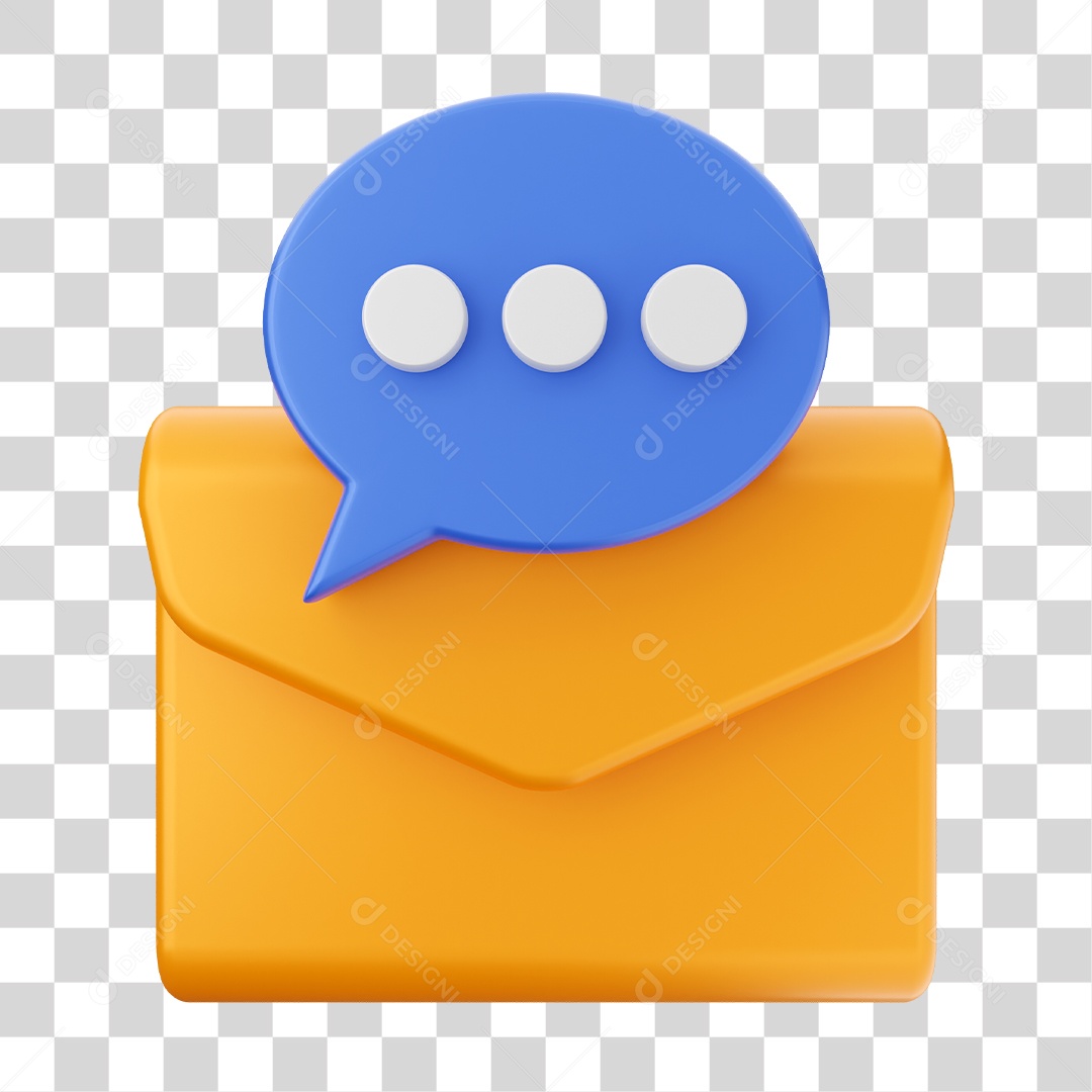 Ícone De Mensagem Elemento 3D PNG Transparente