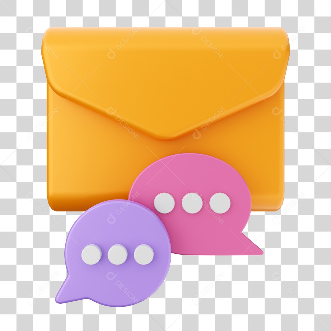 Ícone De Mensagem Elemento 3D PNG Transparente