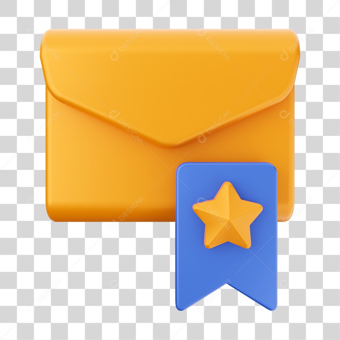 Ícone De Mensagem Favorita Elemento 3D PNG Transparente