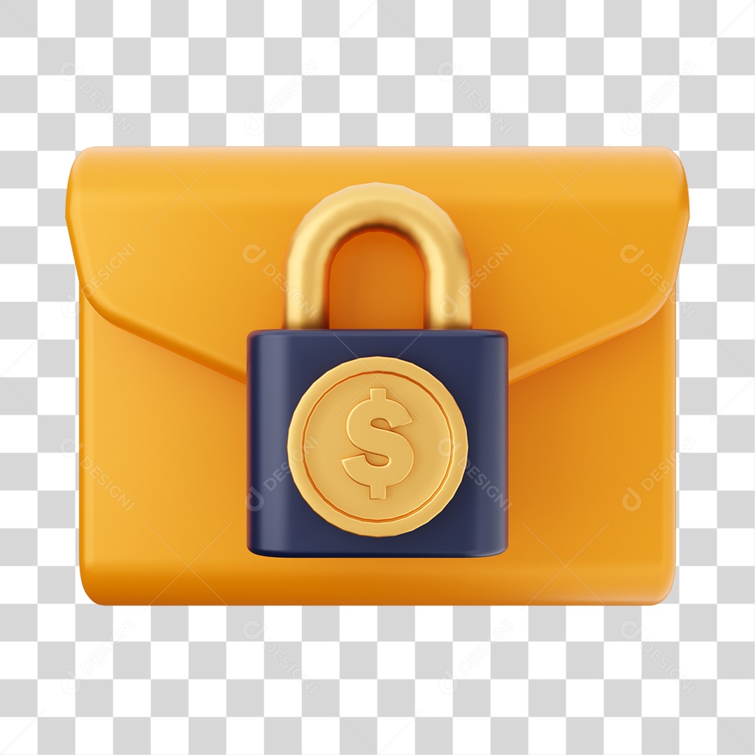 Ícone De Mensagem Com Cadeado Elemento 3D PNG Transparente