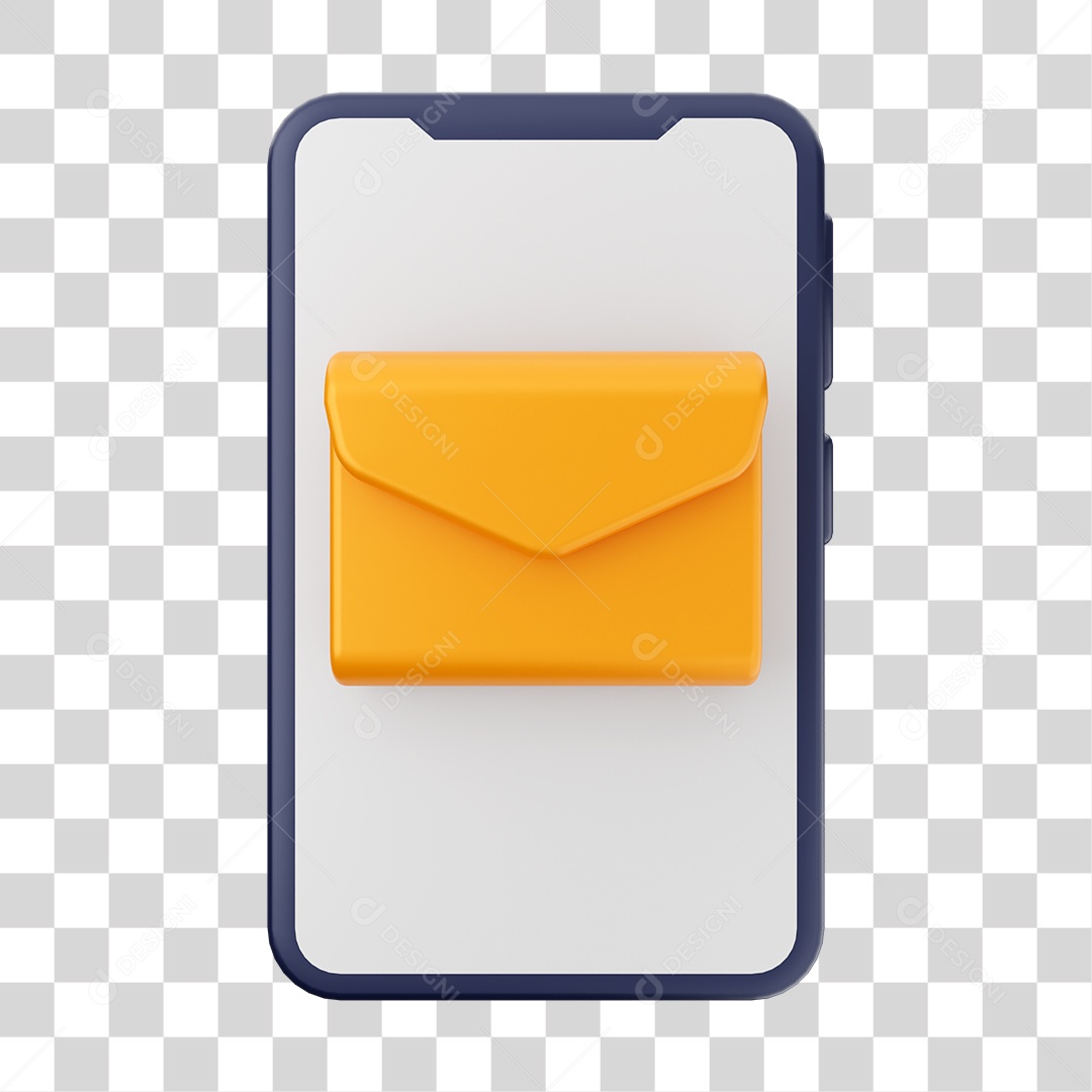 Ícone De Mensagem No Celular Elemento 3D PNG Transparente