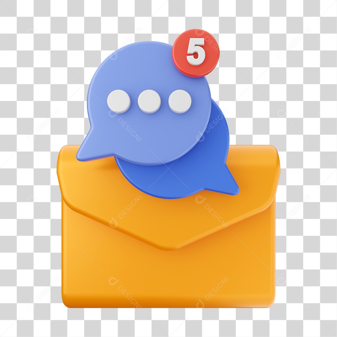 Ícone De Mensagem Elemento 3D PNG Transparente