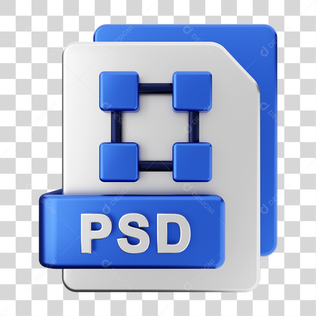 Elemento 3D Pasta de Arquivo Psd Para Composição PNG Transparente