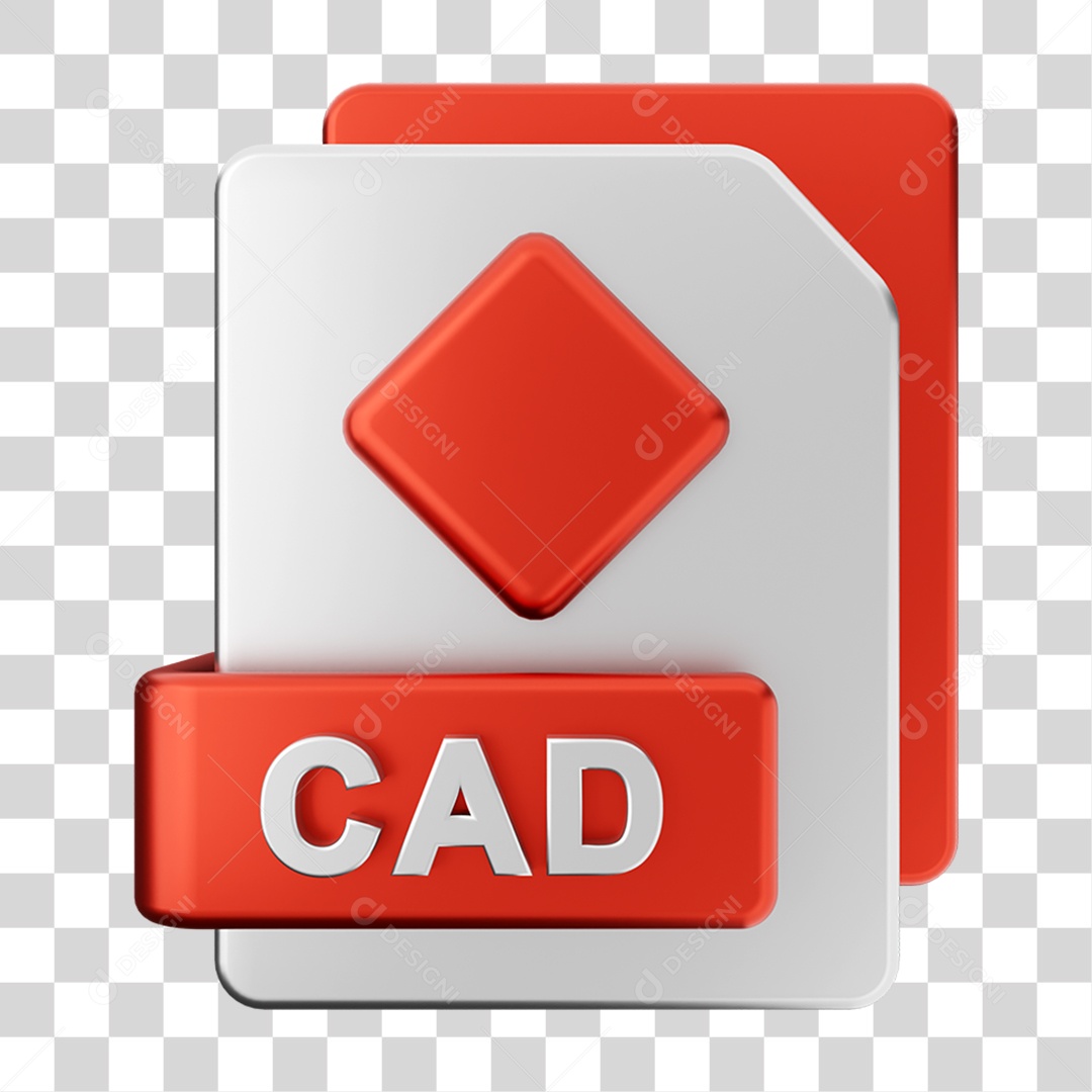 Elemento 3D Pasta de Arquivo Cad Para Composição PNG Transparente