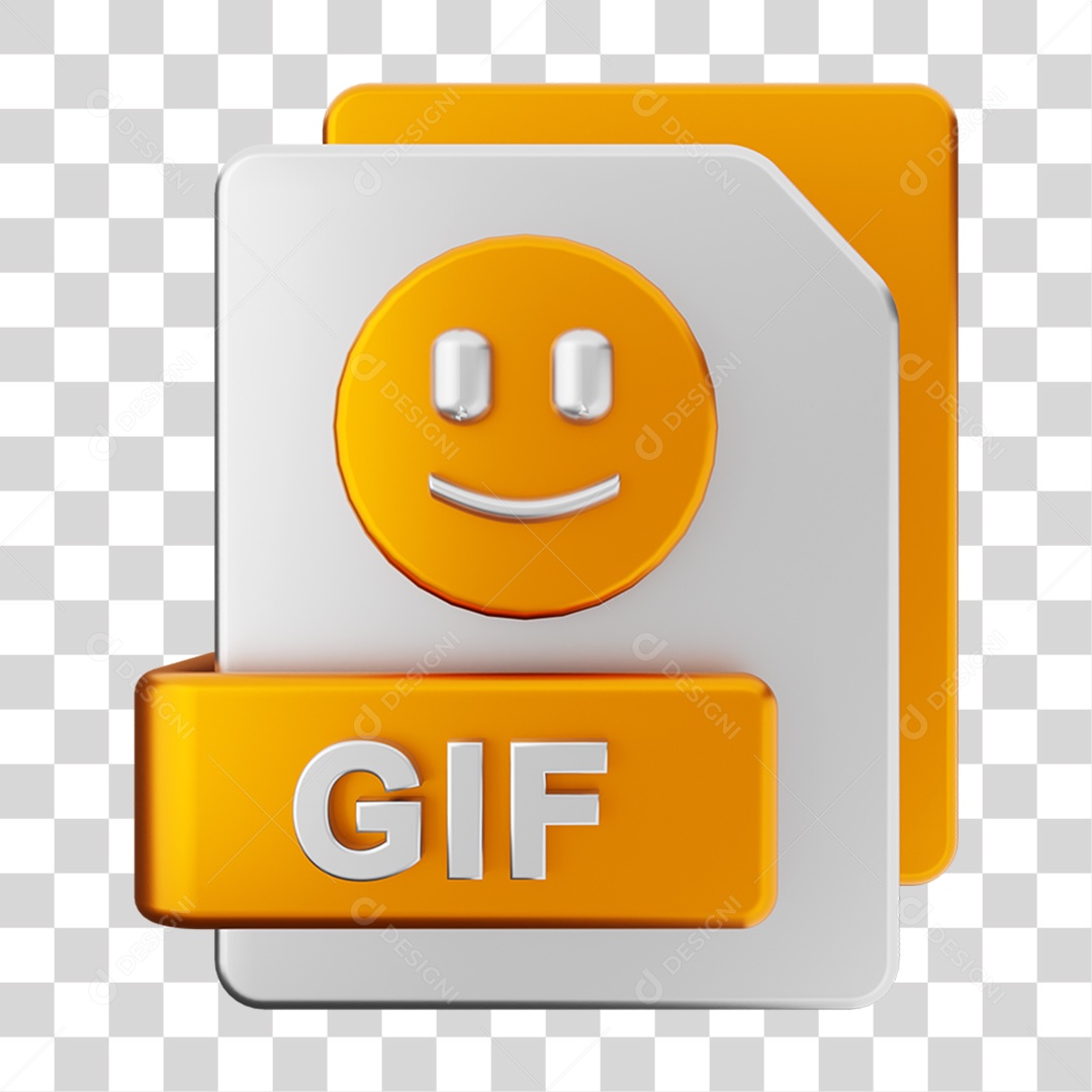 Elemento 3D Pasta de Arquivo Gif Para Composição PNG Transparente