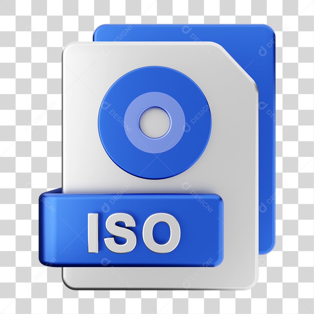 Elemento 3D Pasta de Arquivo Iso Para Composição PNG Transparente