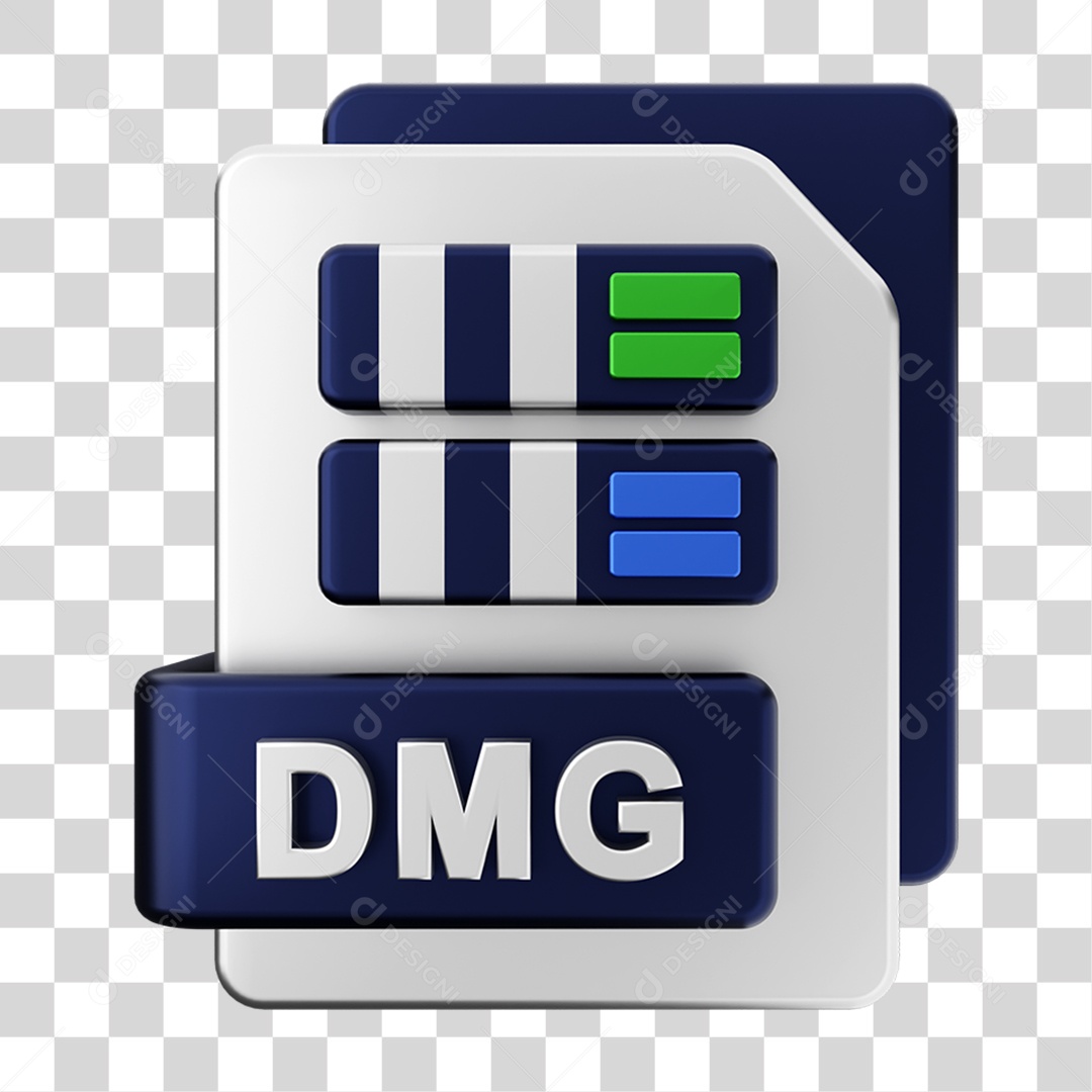 Elemento 3D Pasta de Arquivo Dmg Para Composição PNG Transparente