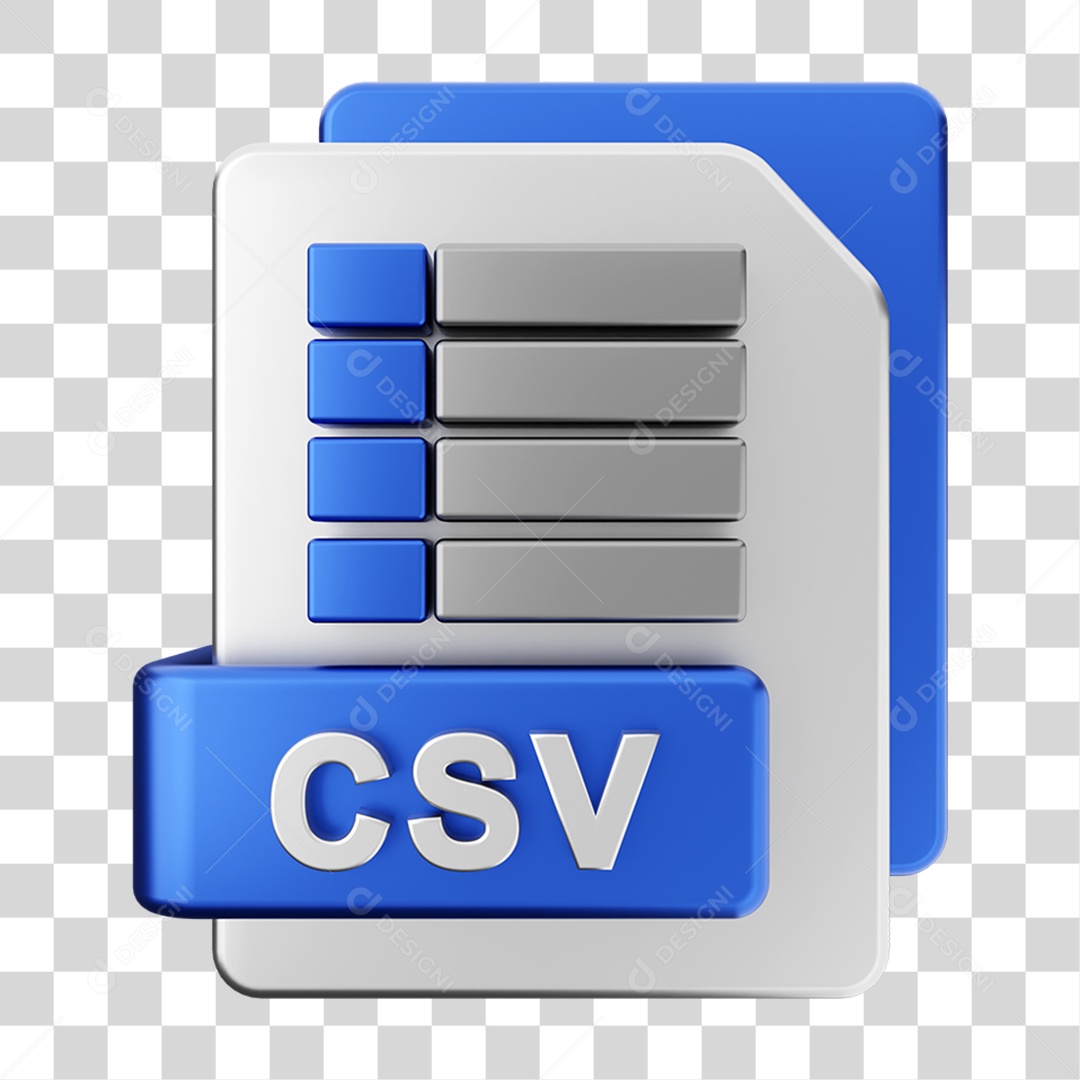 Elemento 3D Pasta de Arquivo Csv Para Composição PNG Transparente