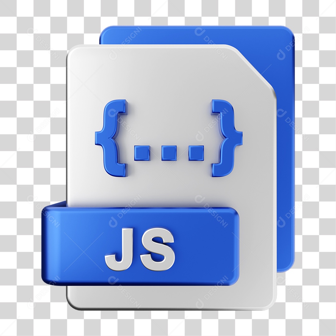 Elemento 3D Pasta de Arquivo Js Para Composição PNG Transparente