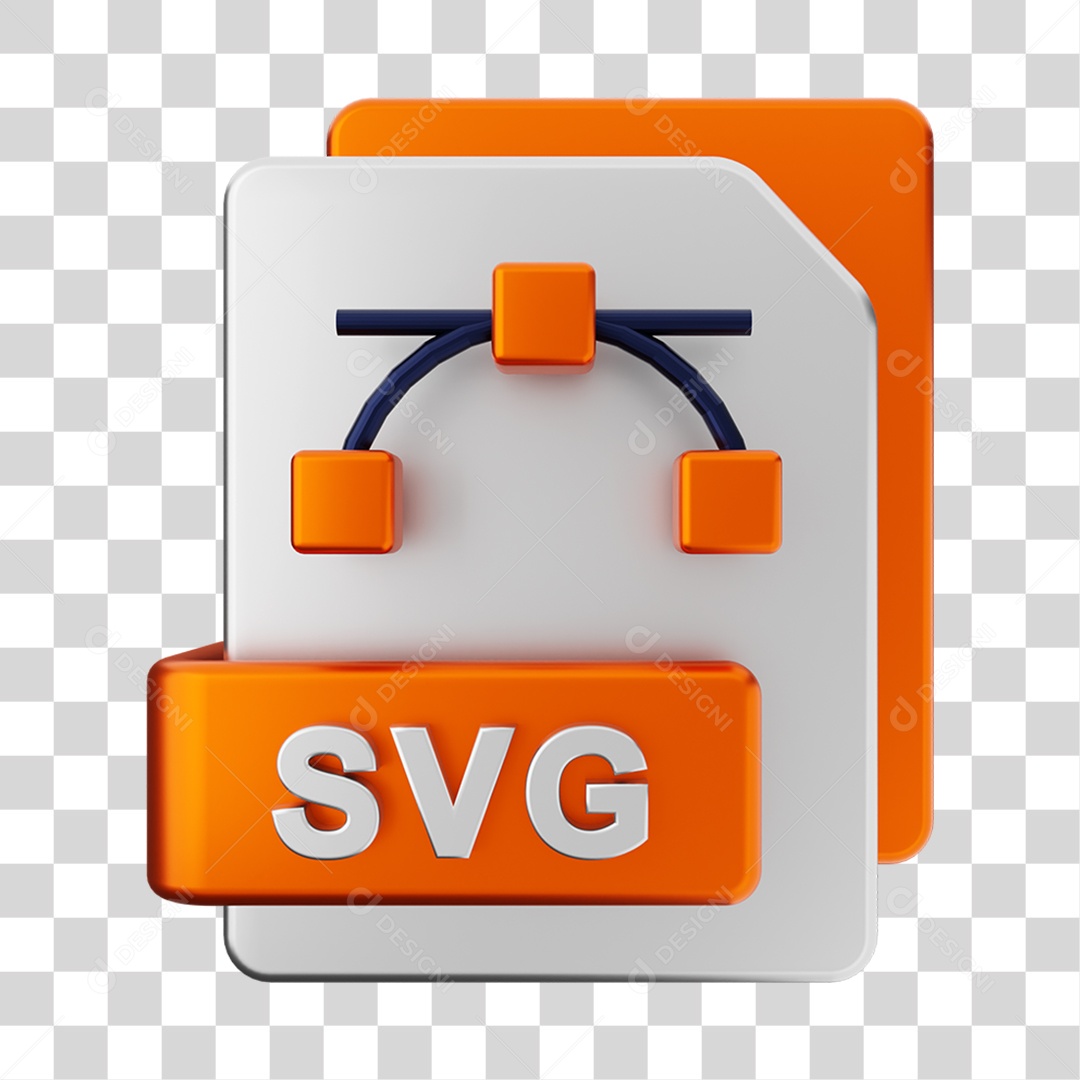 Elemento 3D Pasta de Arquivo Svg Para Composição PNG Transparente