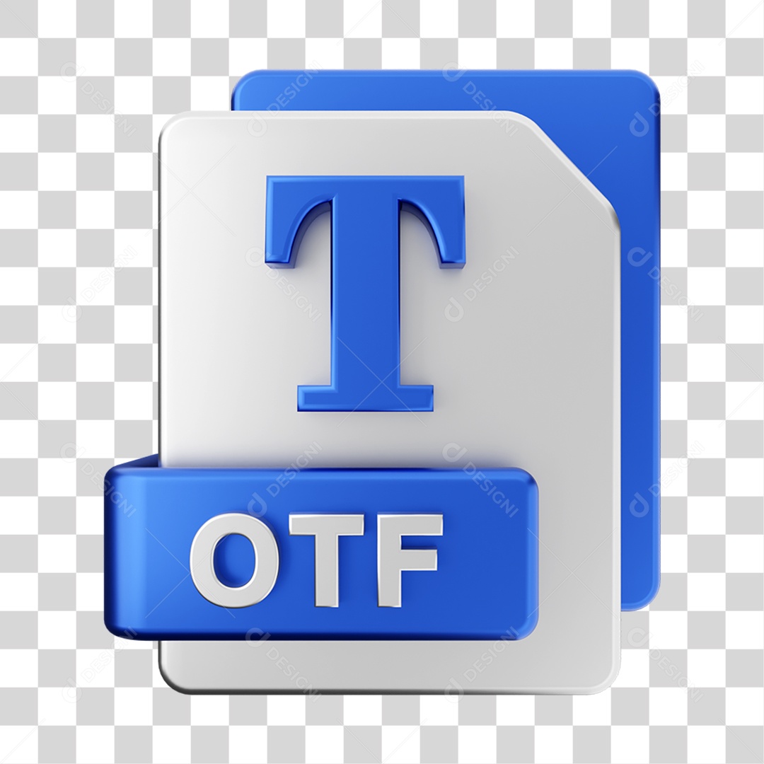 Elemento 3D Pasta de Arquivo Otf Para Composição PNG Transparente