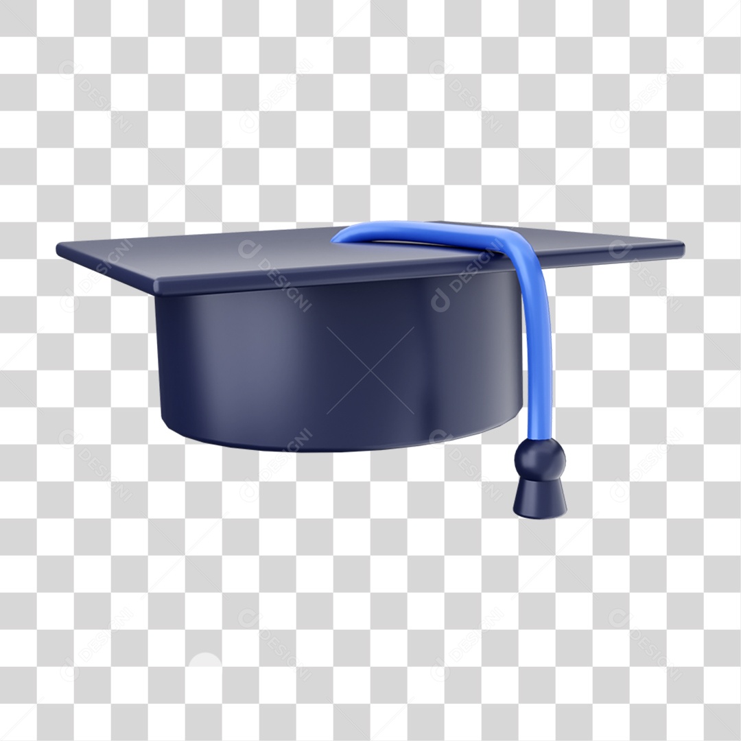 Elemento 3D Chapéu de Formatura Para Composição PNG Transparente