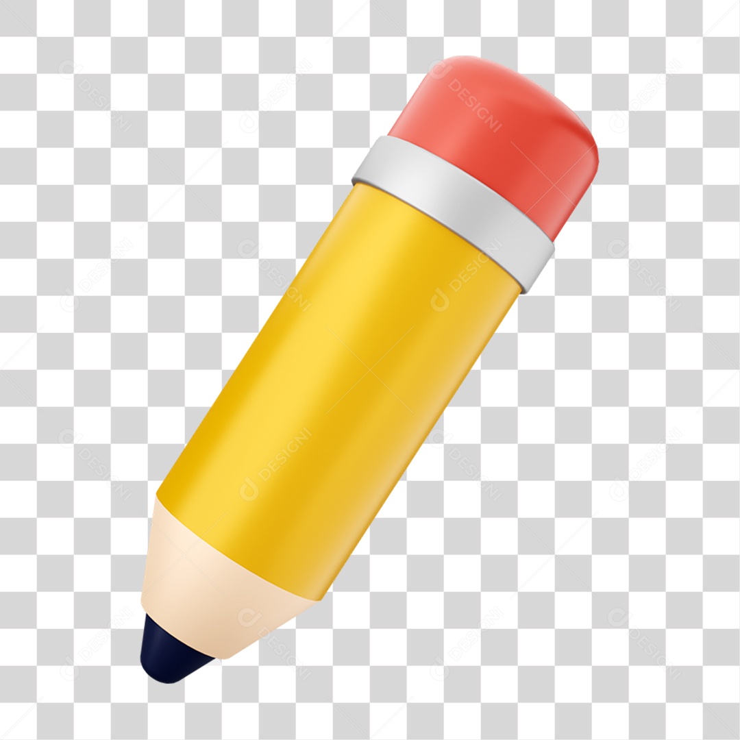 Elemento 3D Símbolo Lápis Para Composição PNG Transparente