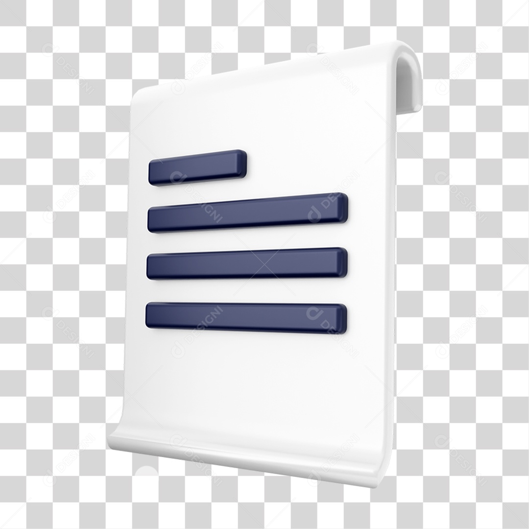 Elemento 3D Símbolo Arquivo Para Composição PNG Transparente