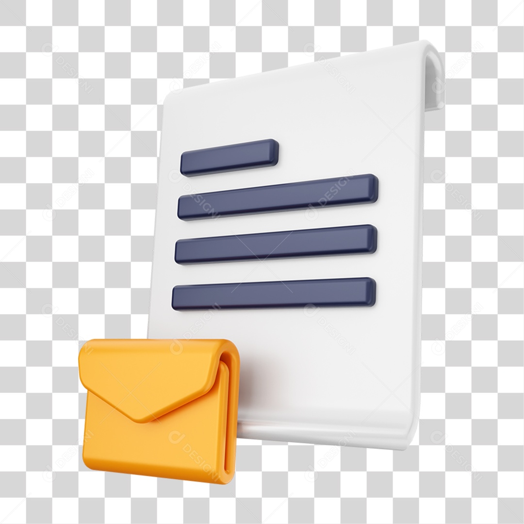 Elemento 3D Símbolo Arquivo Para Composição PNG Transparente