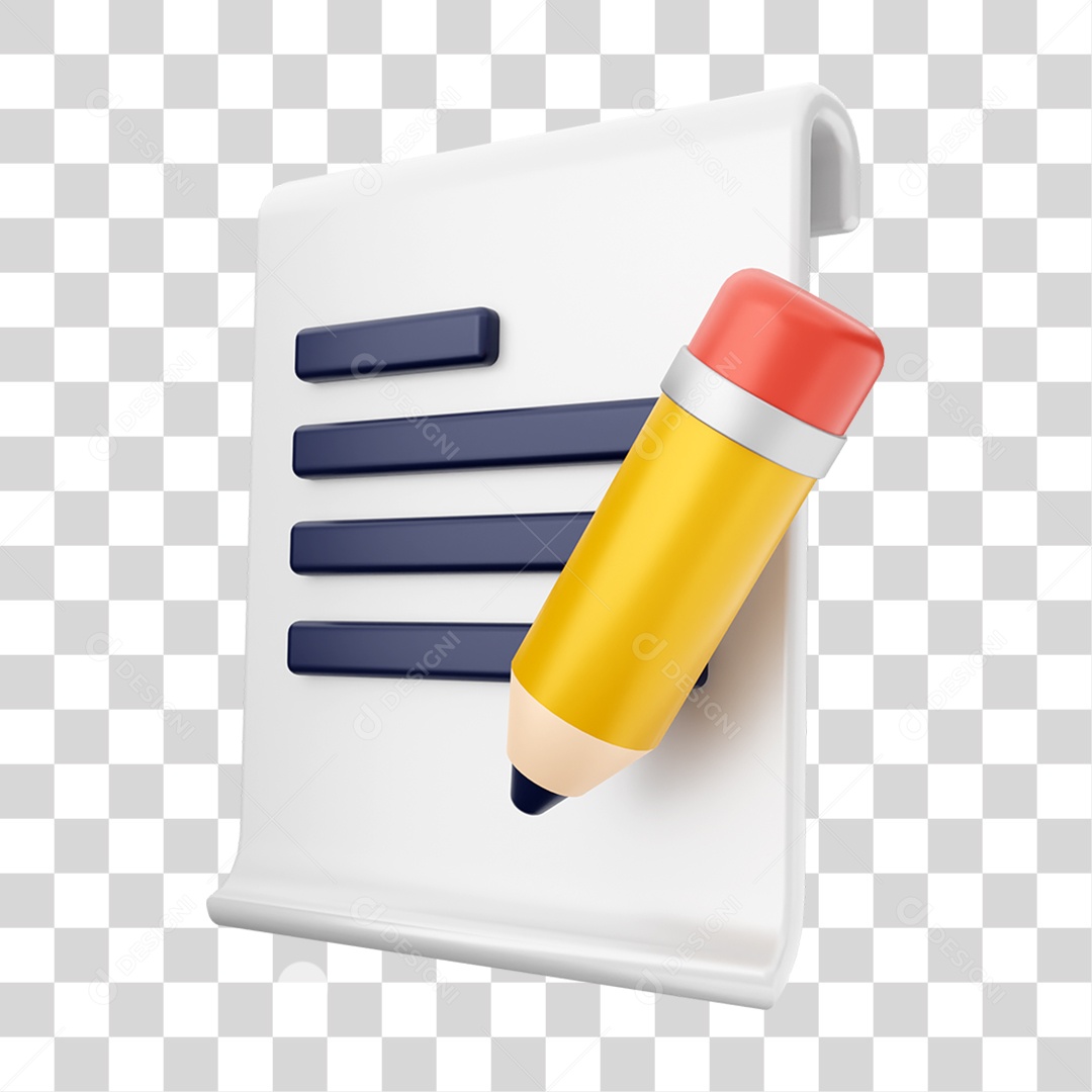 Elemento 3D Símbolo de Arquivo Para Composição PNG Transparente