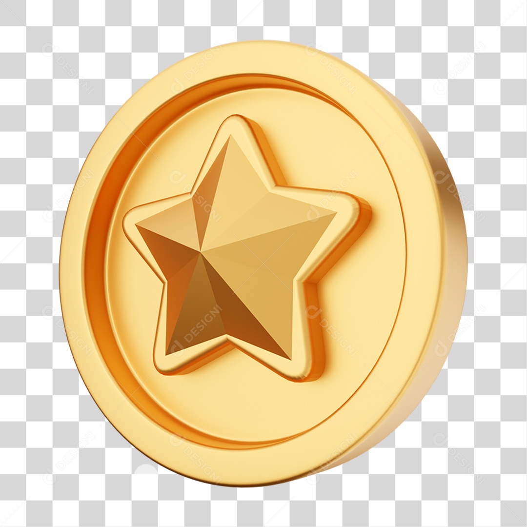 Elemento 3D Moeda Dourada Para Composição PNG Transparente