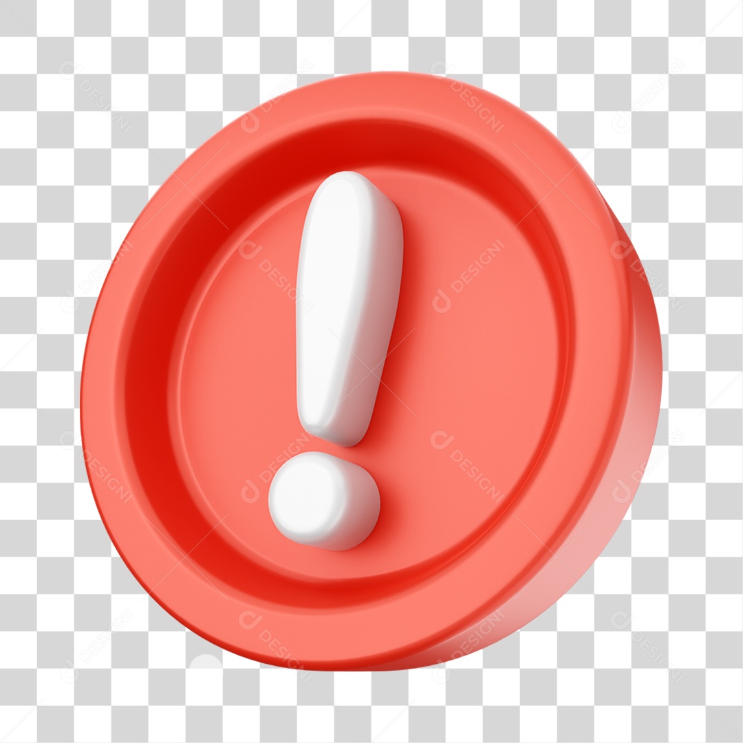 Elemento 3D Símbolo Perigo Para Composição PNG Transparente