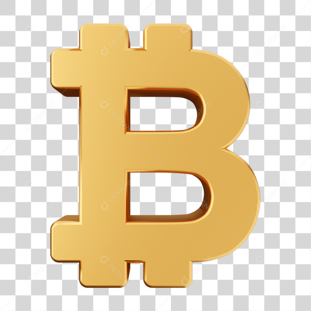 Elemento 3D Criptomoeda Virtual Para Composição PNG Transparente