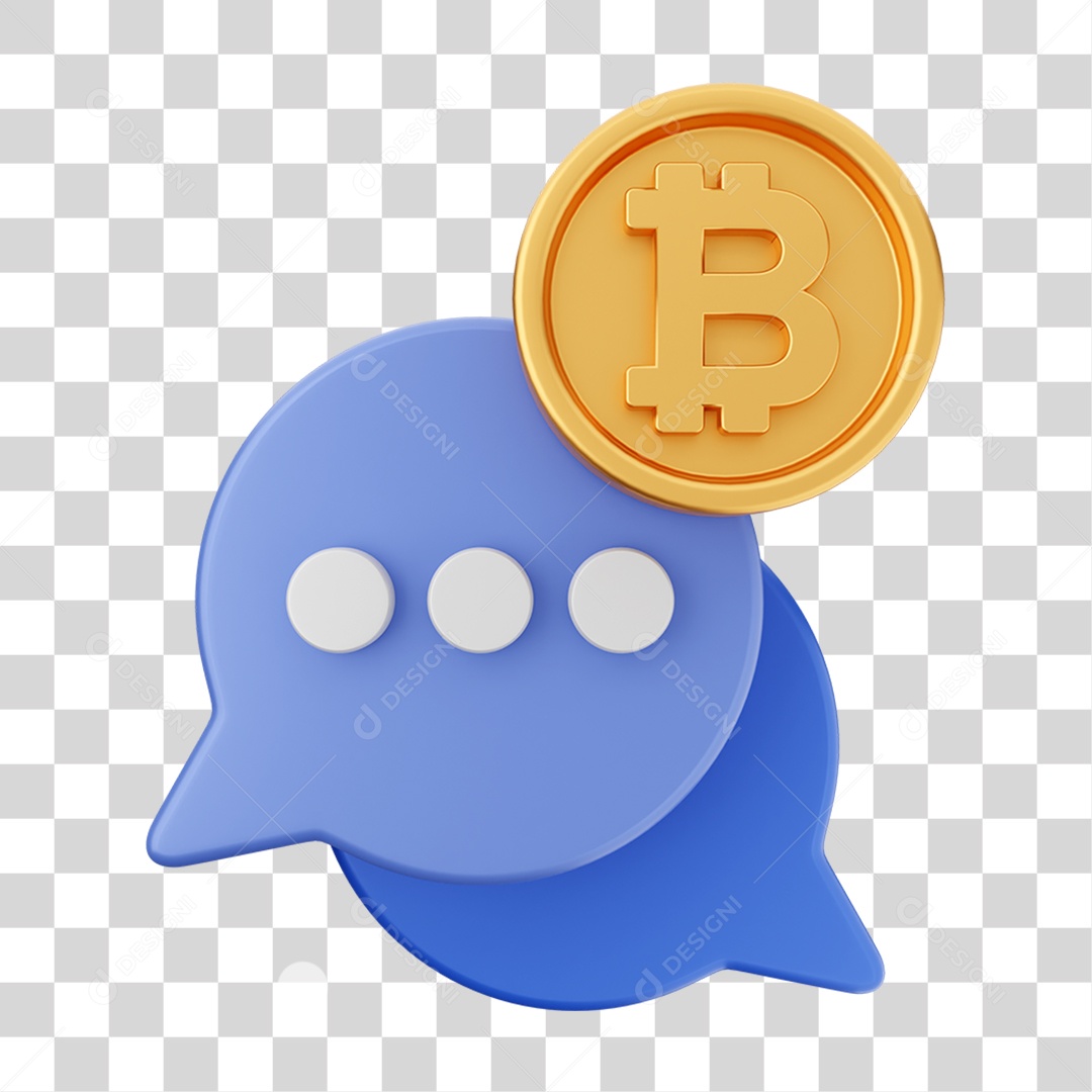 Elemento 3D Criptomoeda Virtual Para Composição PNG Transparente