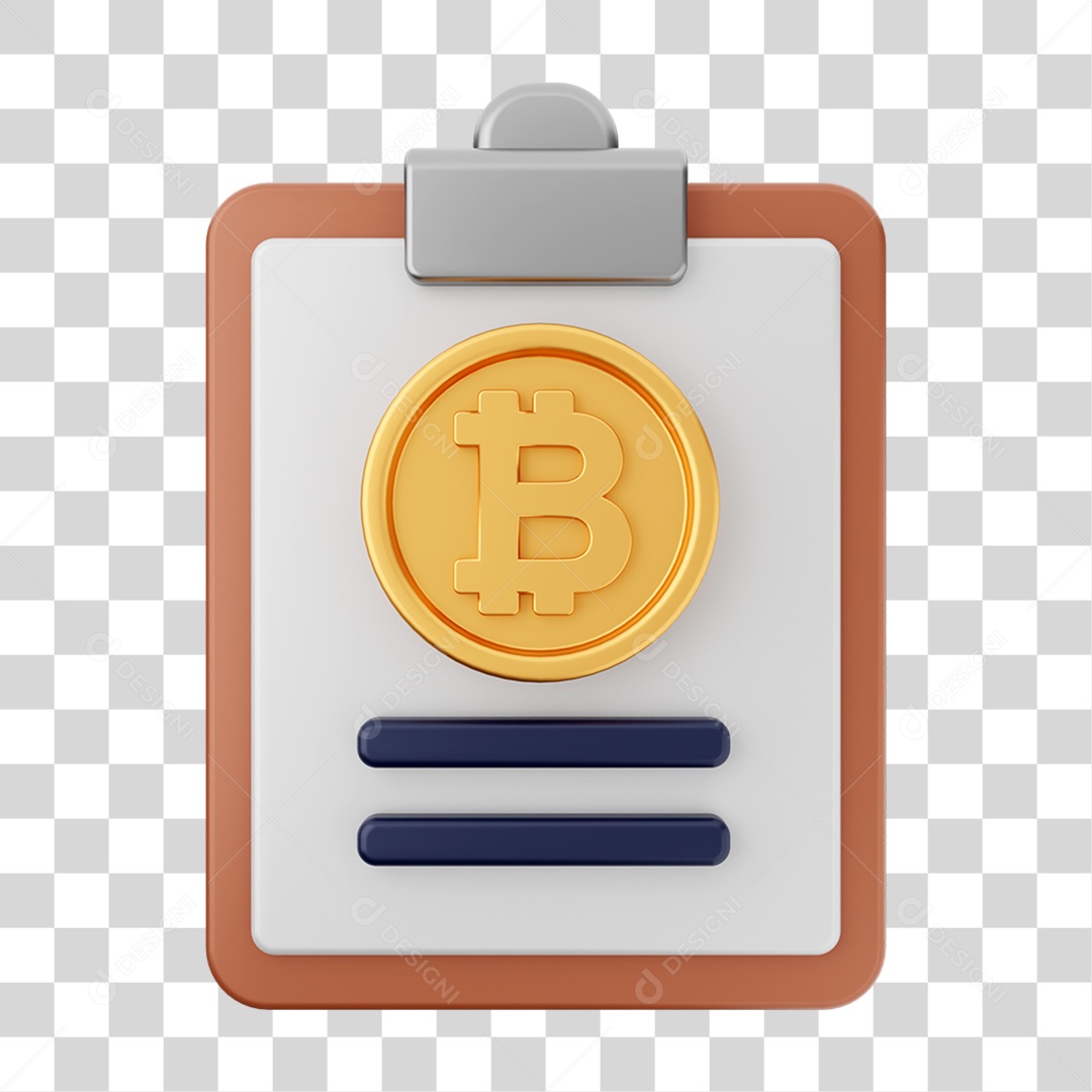 Elemento 3D Criptomoeda Virtual Para Composição PNG Transparente