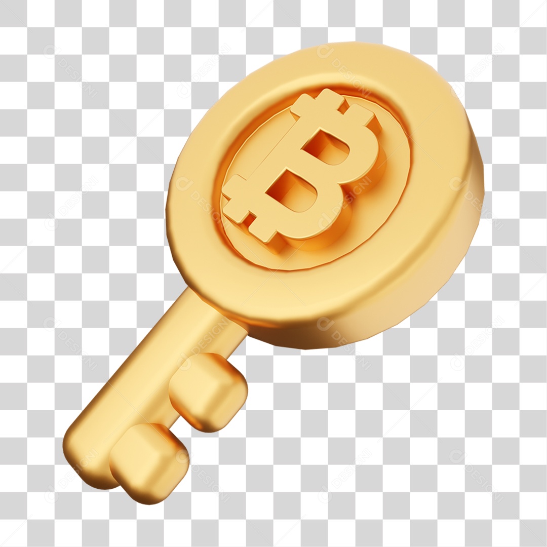 Elemento 3D Criptomoeda Virtual Para Composição PNG Transparente