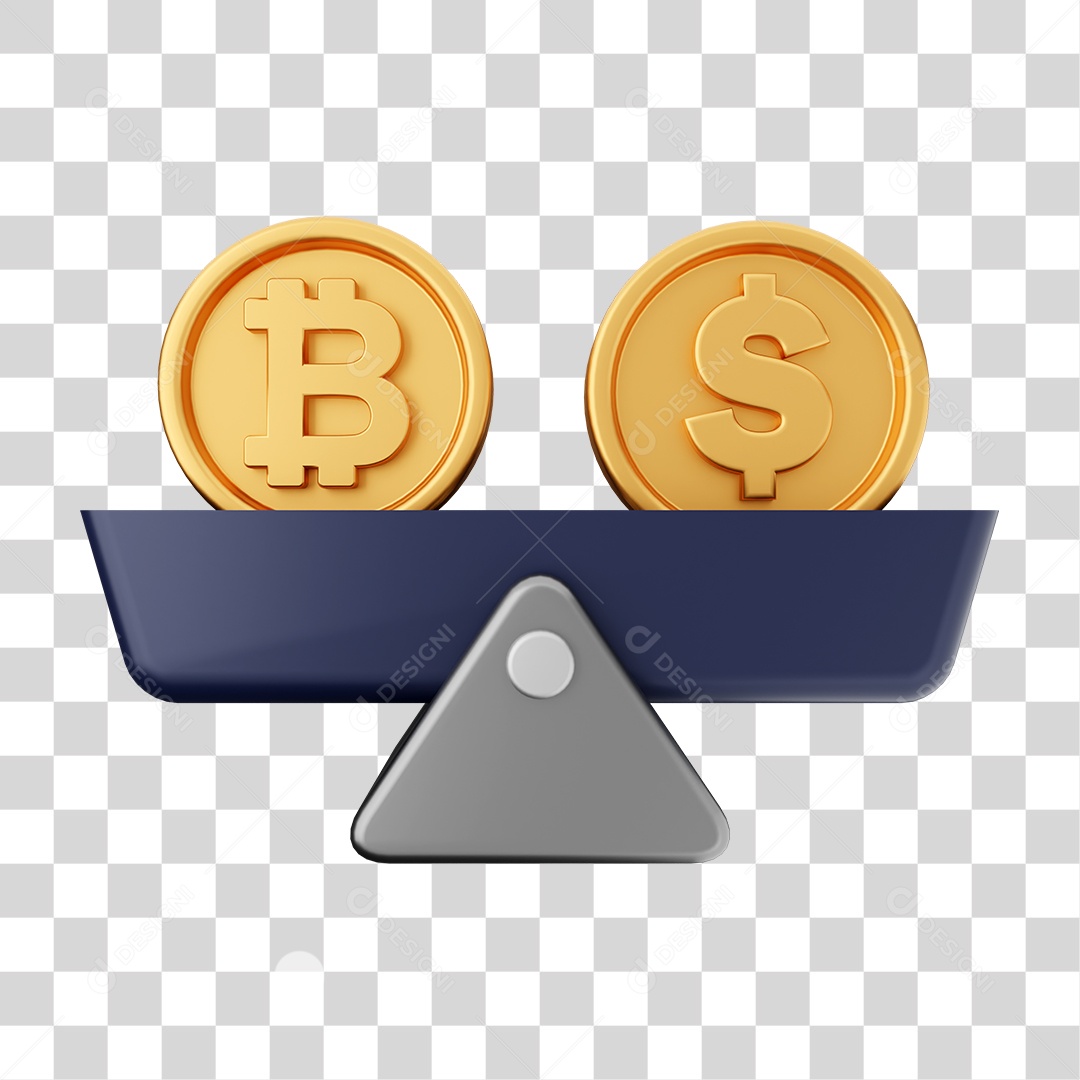 Elemento 3D Criptomoeda Virtual Para Composição PNG Transparente