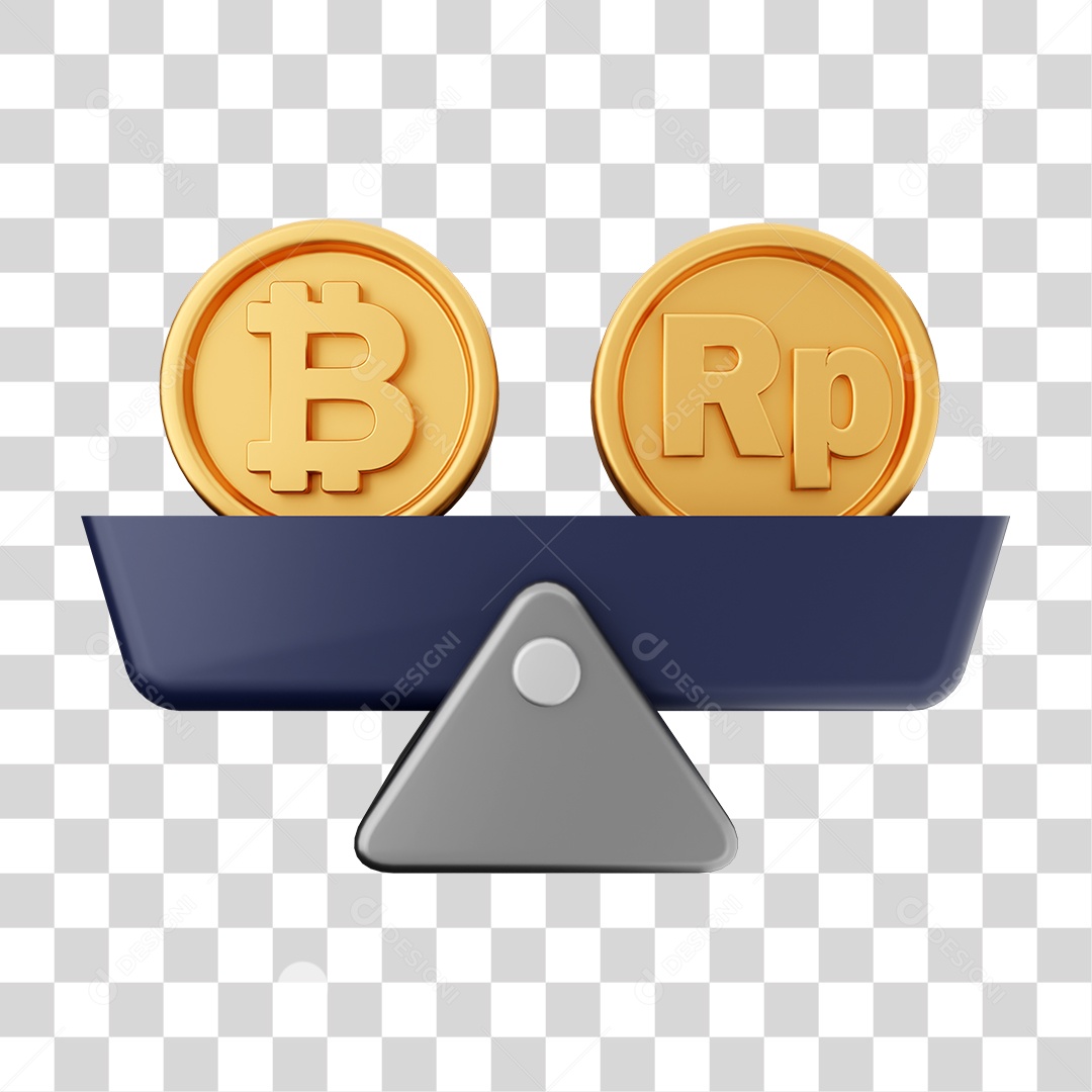 Elemento 3D Criptomoeda Virtual Para Composição PNG Transparente
