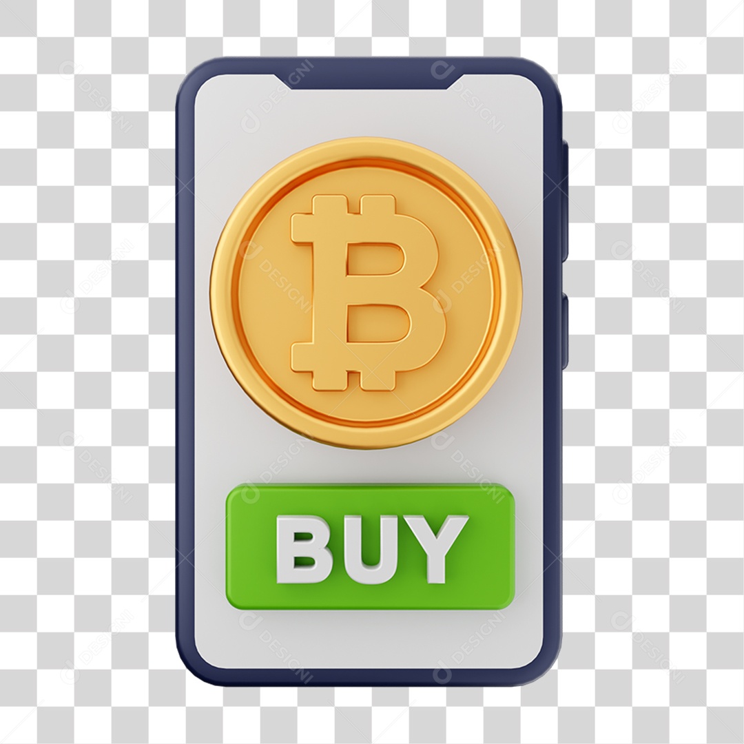 Elemento 3D Criptomoeda Virtual Para Composição PNG Transparente