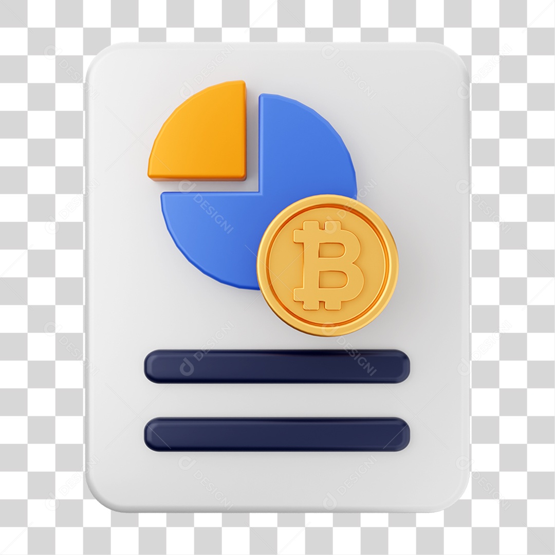 Elemento 3D Criptomoeda Virtual Para Composição PNG Transparente