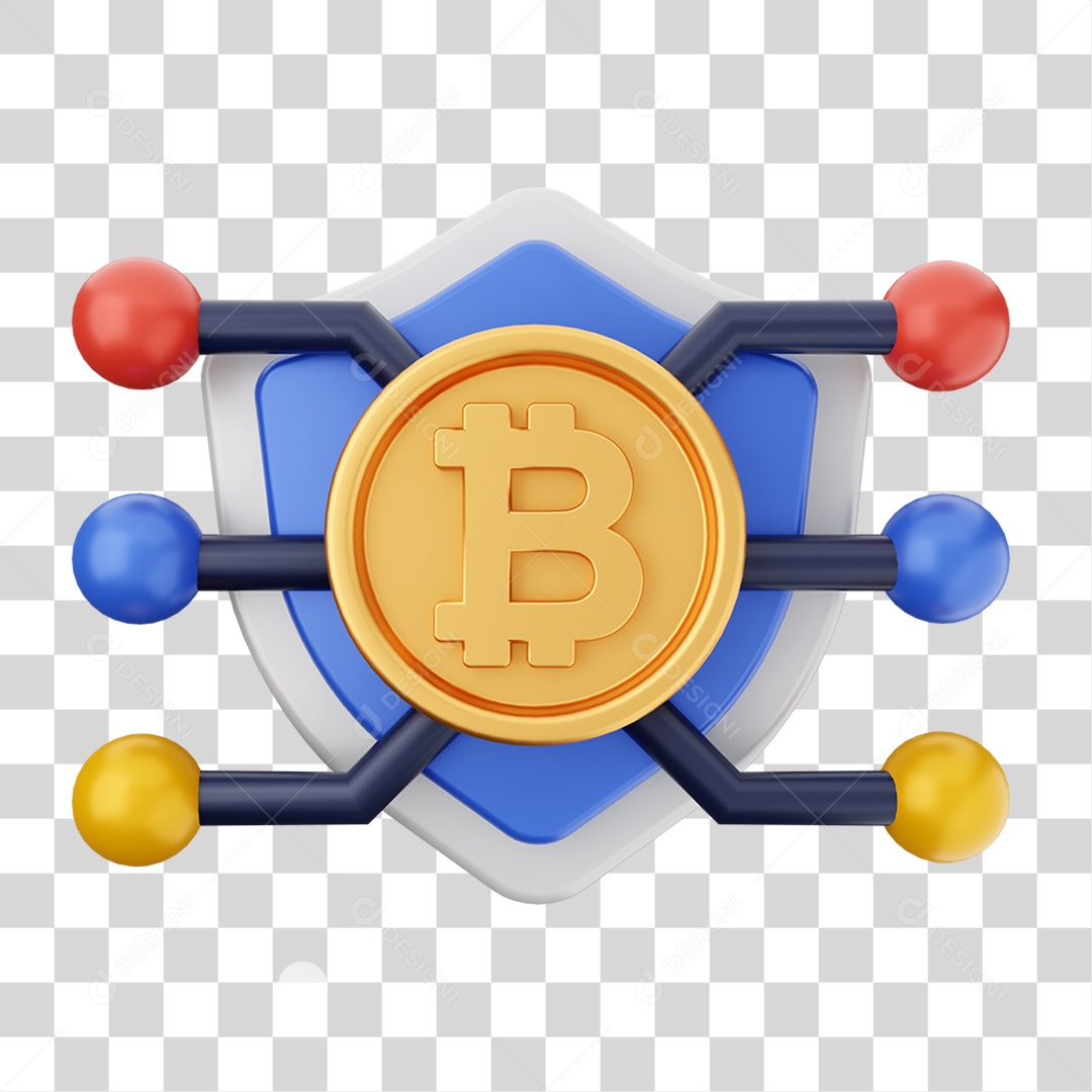 Elemento 3D Criptomoeda Virtual Para Composição PNG Transparente