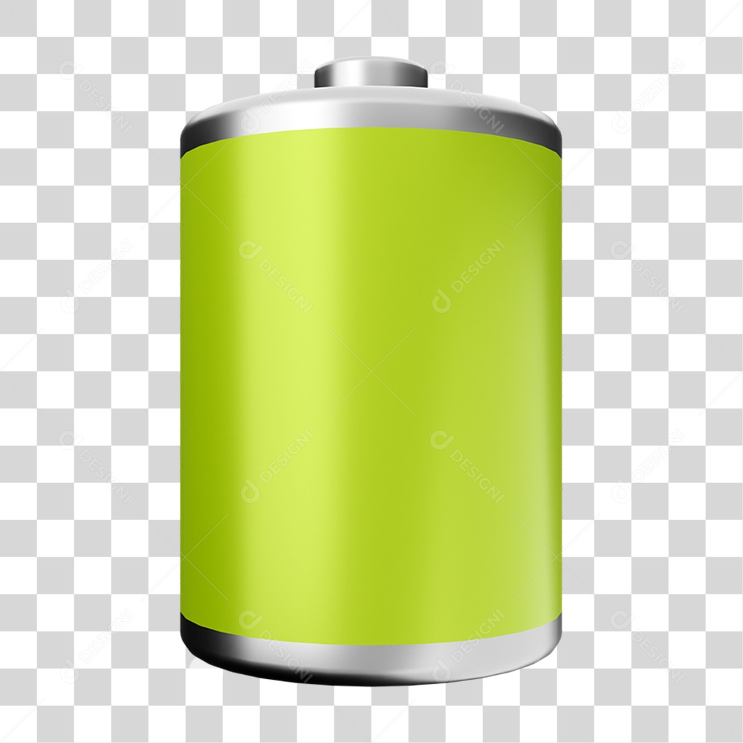 Elemento 3D Bateria para Composição PNG Transparente
